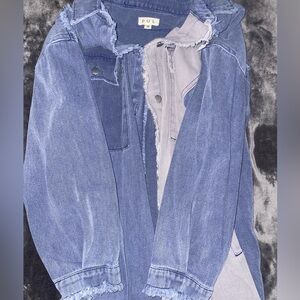 Oversized Jean button up shirt jacket